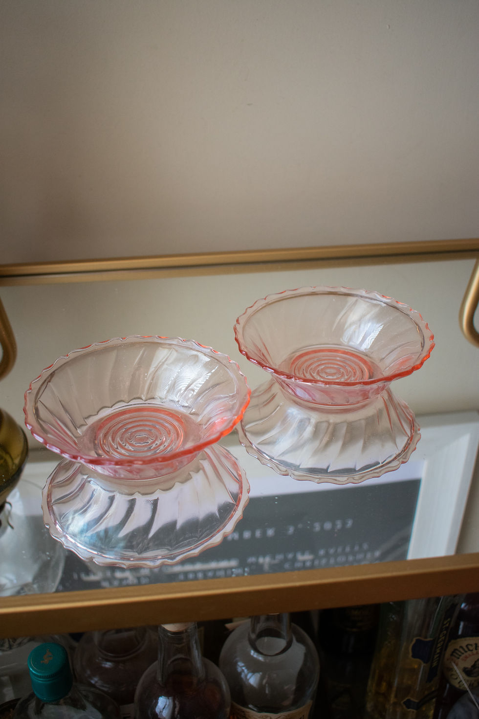 Thumbnail: Vintage Pink Jeannette Glass Berry Bowls - Set of 2
