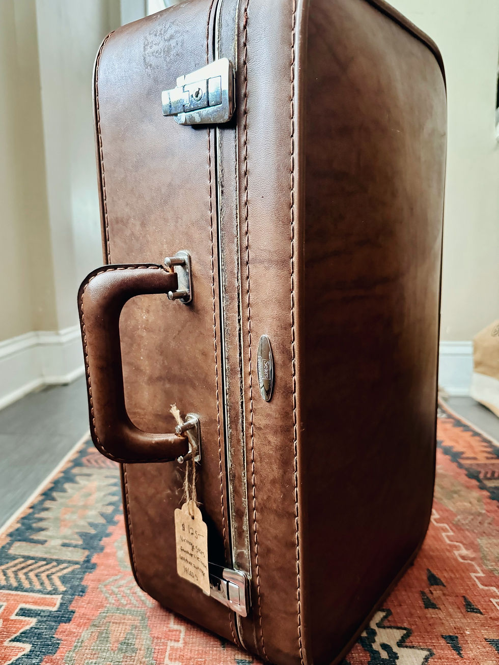Thumbnail: 1960s Featherlite Vintage Leather Sears Suitcase