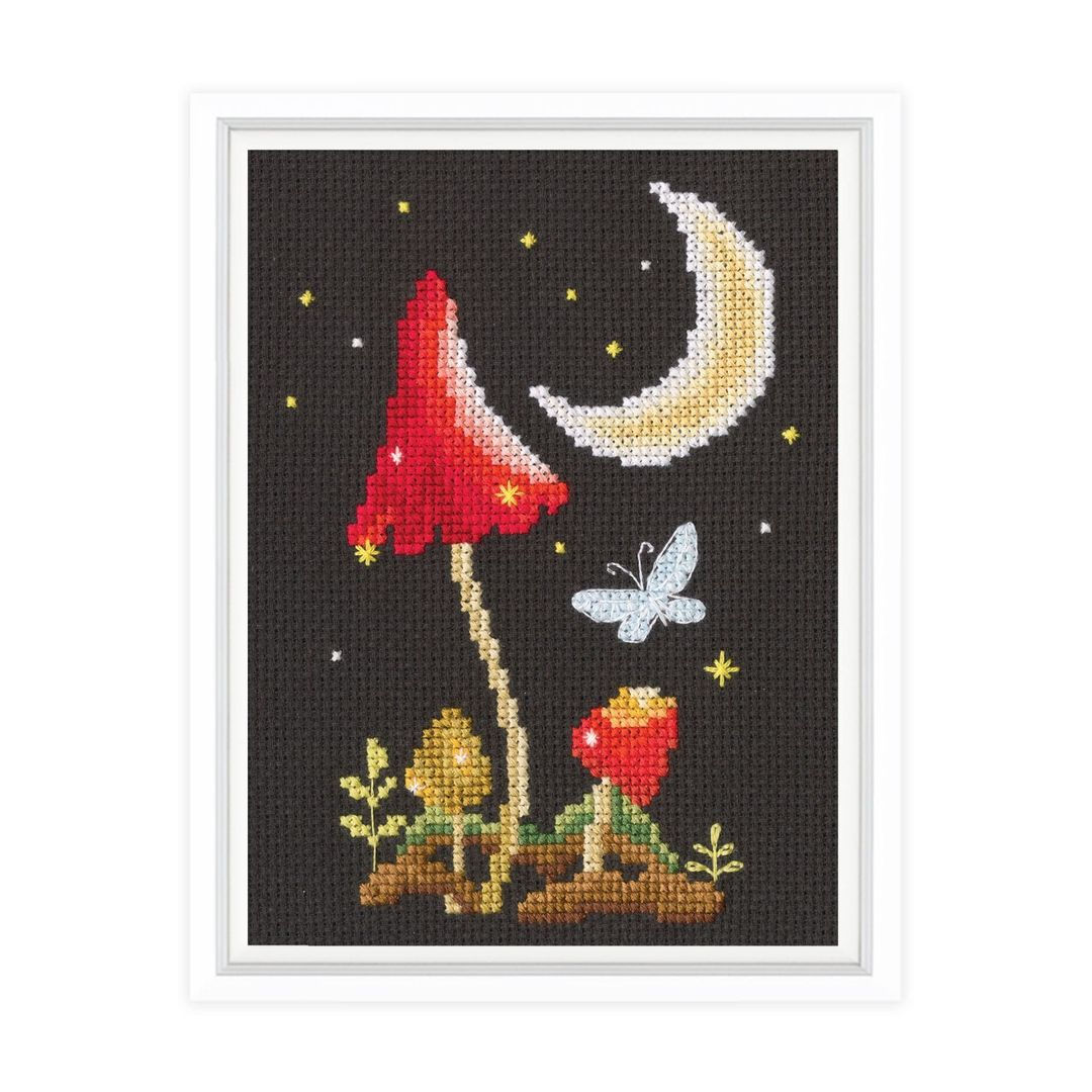 RTO counted cross stitch kit  Moonlight mushrooms C435
