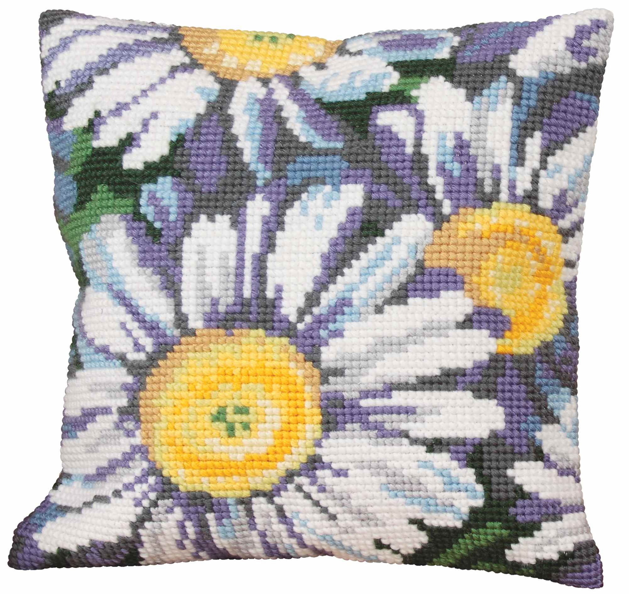 Cushion cross stitch printed kit needlepoint Flowers Daisies 5109 Brand: Collection D'Art