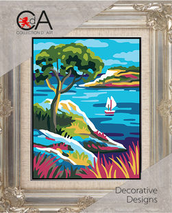 Tapestry printed kit needlepoint, 20x25 cm (8"x10") Mediterranean 3375K, Collection D'Art