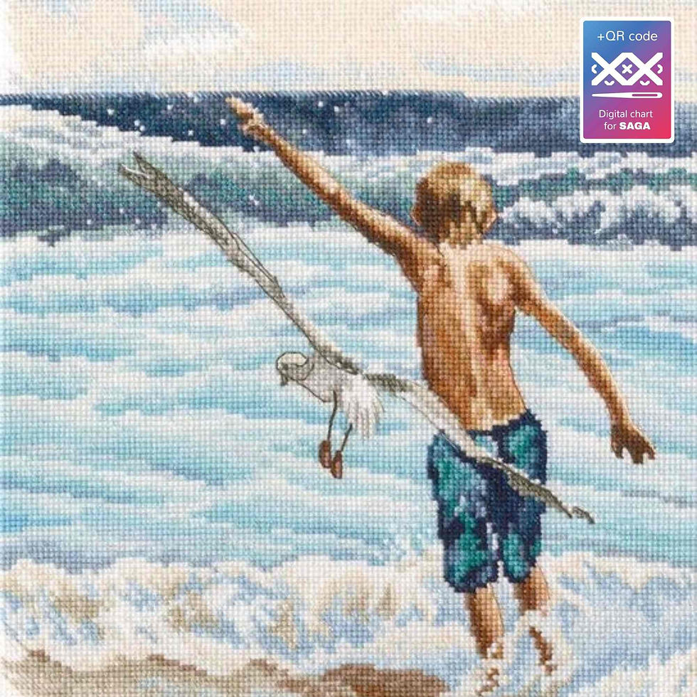 RTO counted cross stitch kit Boy and the sea_M1000, DMC, Zweigart