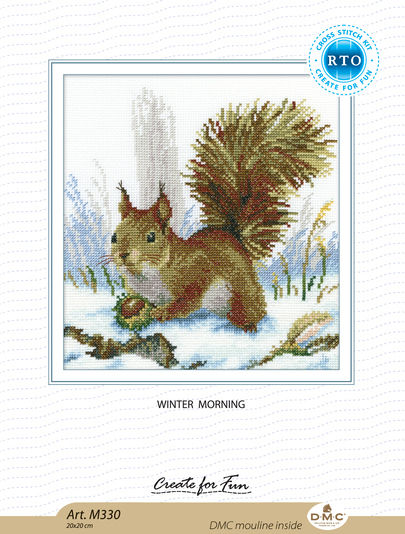 RTO counted cross stitch kit Winter Squirrel M330, DMC, Zweigart