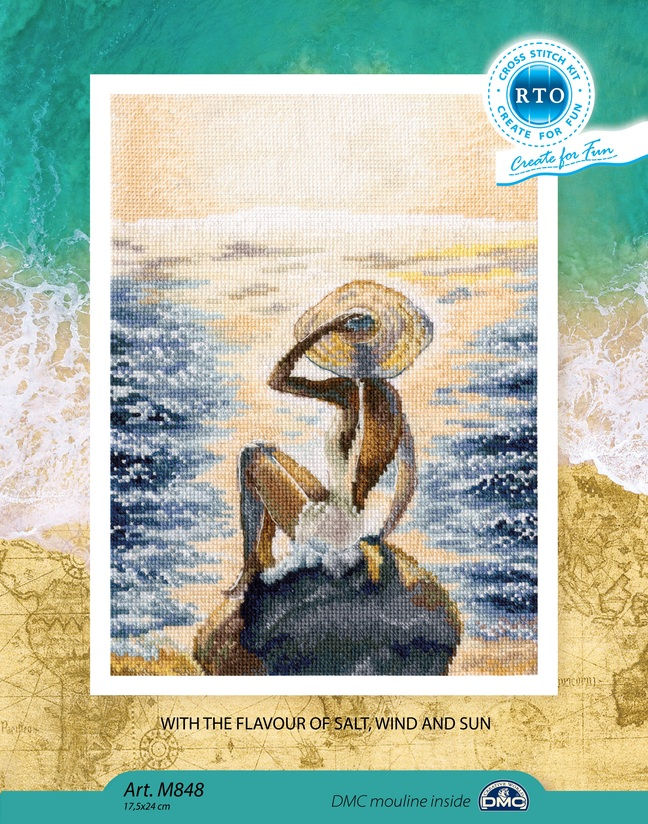 RTO counted cross stitch kit Women at seaside M848, DMC, Zweigart