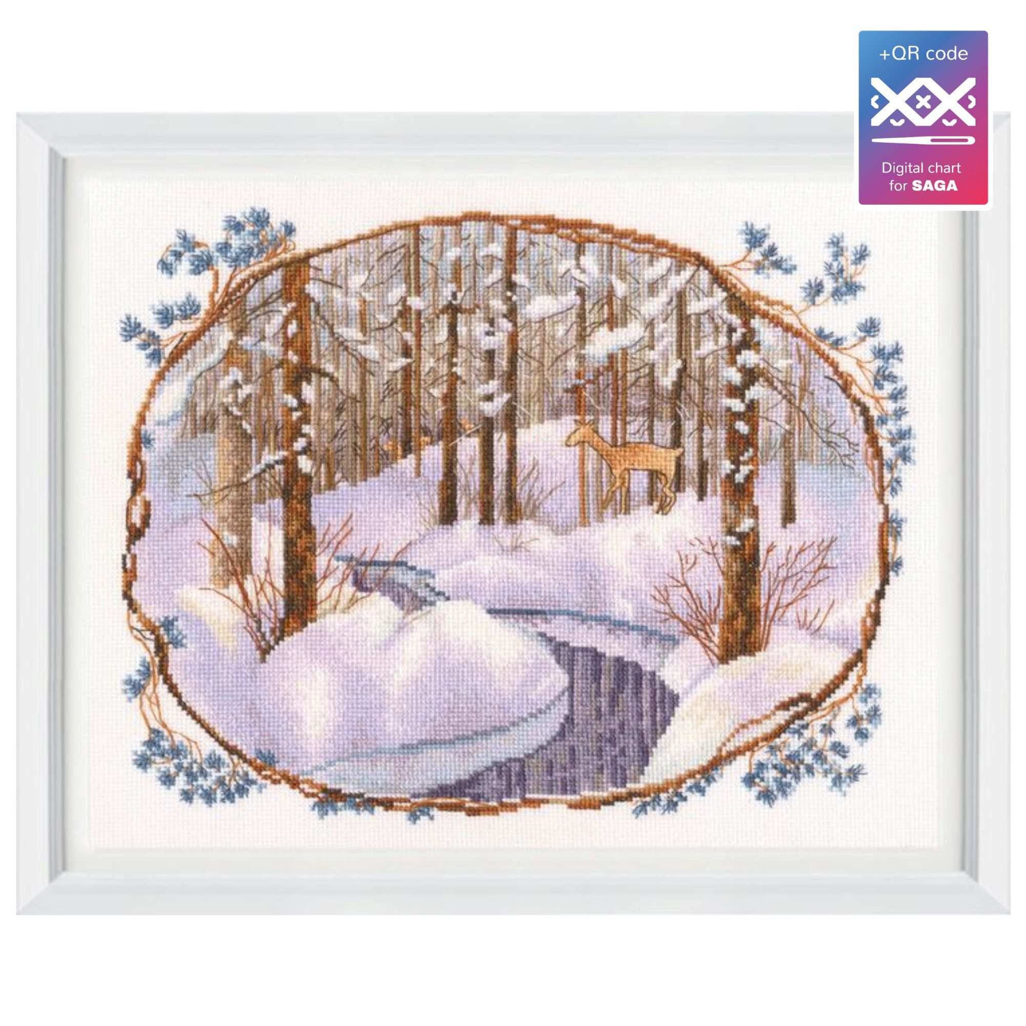RTO counted cross stitch kit Forest deer_M991, DMC, Zweigart
