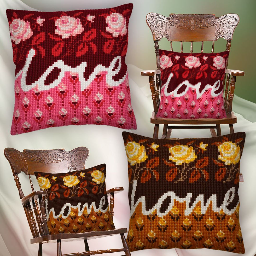 Thumbnail: Cushion cross stitch printed kit needlepoint  Home 5333