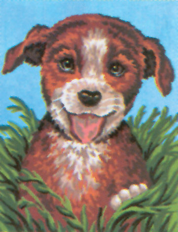 Thumbnail: Tapestry printed kit needlepoint, 20x25 cm (8"x10")  Puppy dog 3080K