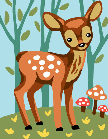 Thumbnail: Tapestry printed kit needlepoint, 20x25 cm (8"x10")  Deer 3319K, Collection D'Art