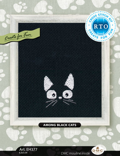 RTO counted cross stitch kit Black cat EH377, DMC, Zweigart