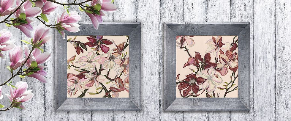 Thumbnail: RTO counted cross stitch kit Magnolia M498
