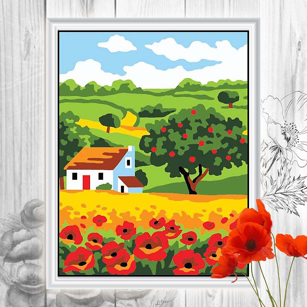 Thumbnail: Tapestry printed kit needlepoint, 20x25 cm (8"x10")  Countryside 3147K, Collection D'Art