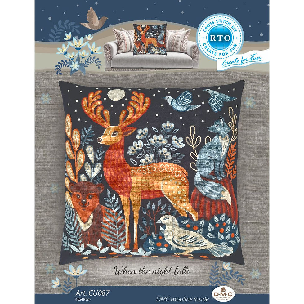 RTO counted cross stitch kit   Night forest animals CU087