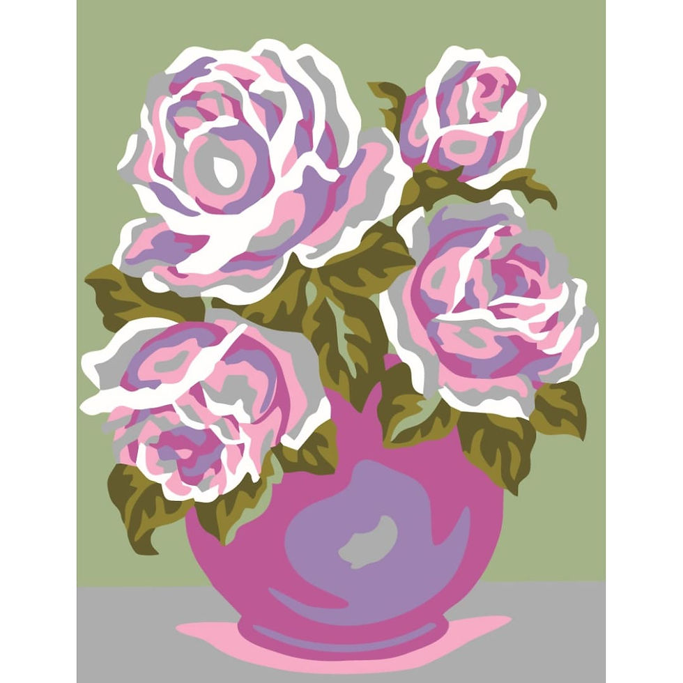 Thumbnail: Tapestry printed kit needlepoint, 20x25 cm (8"x10")  Roses in the vase 3239K