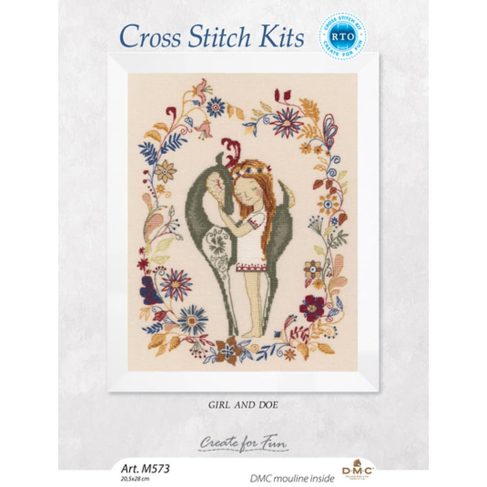 RTO counted cross stitch kit Girl and Doe M573