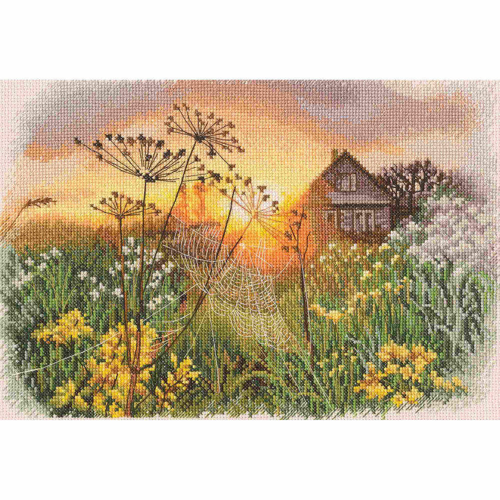 Thumbnail: RTO counted cross stitch kit  Through the cobweb M867  Countryside landscape