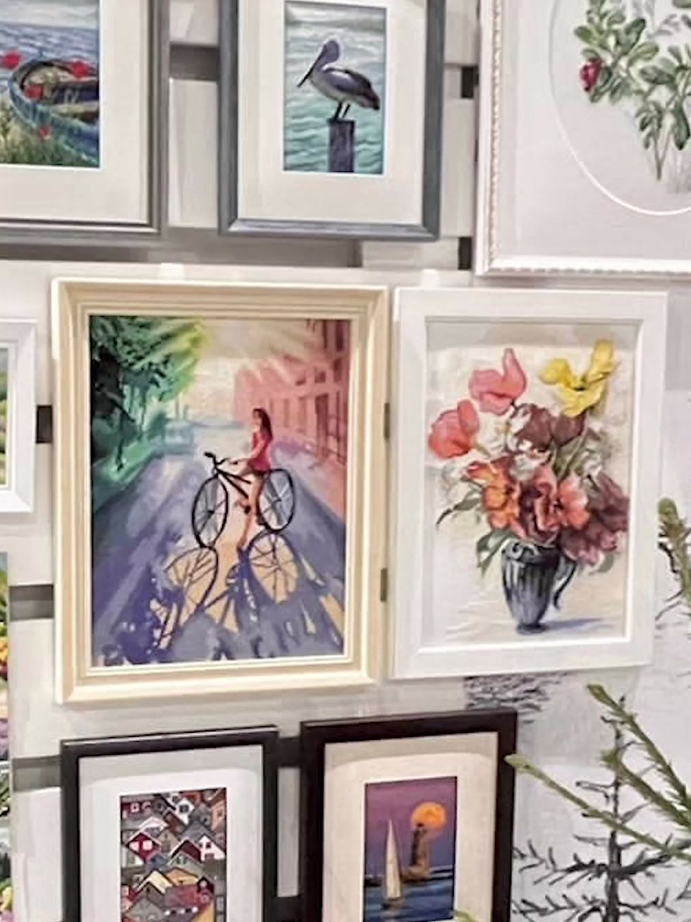 Thumbnail: RTO Counted cross stitch kit Flowers on bike C343, DMC, Zweigart