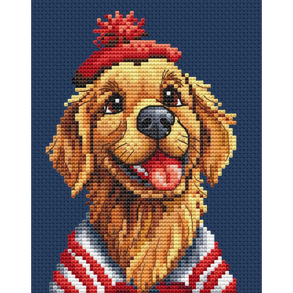 Collection D’Art counted cross stitch kit Striped Dog