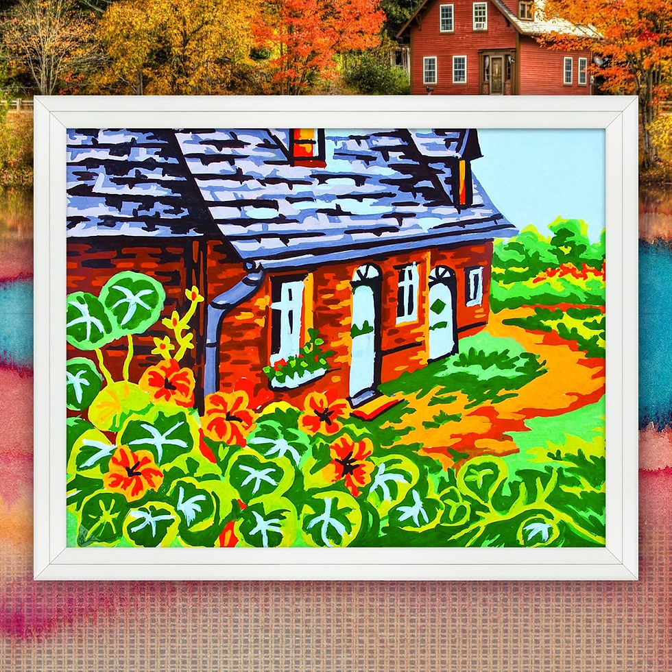 Tapestry printed kit needlepoint, 20x25 cm (8"x10")  Countryside 3296K, Collection D'Art