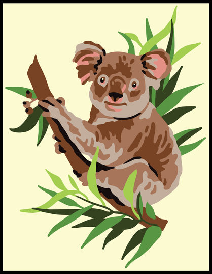 Thumbnail: Tapestry printed kit needlepoint, 20x25 cm (8"x10")  Koala 3355K, Collection D'Art