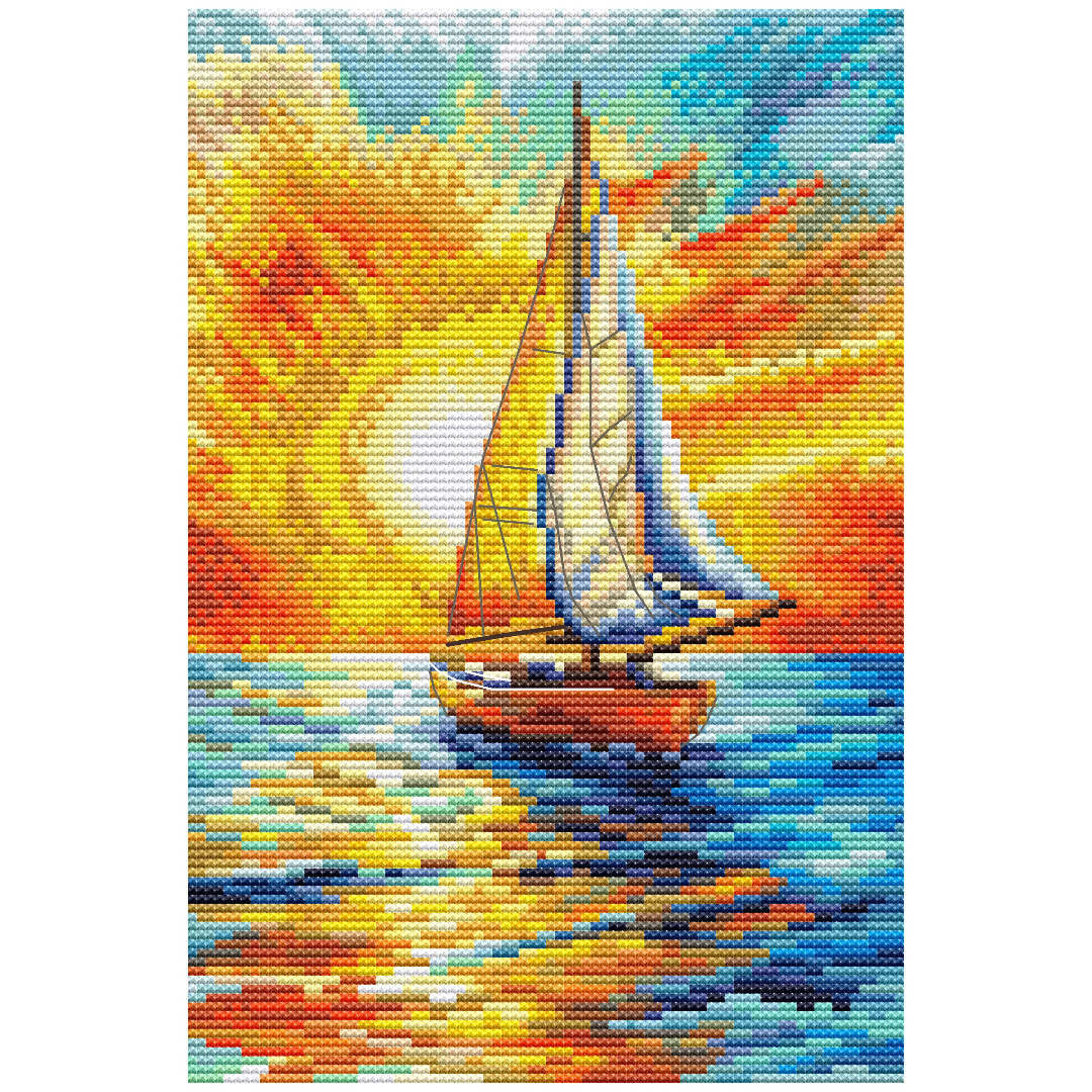 Collection D’Art counted cross stitch kit Sails in the Sunlight