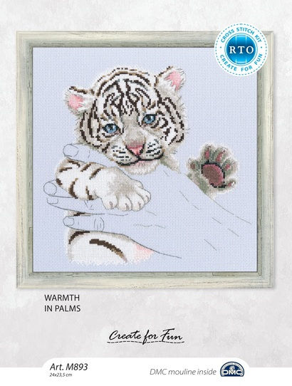 RTO counted cross stitch kit Tiger in palms M893, DMC, Zweigart