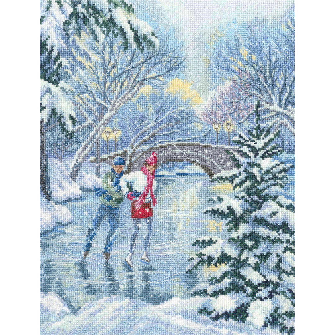 RTO Counted Cross Stitch Kit On the Ice Rink M974 Ice skating Couple