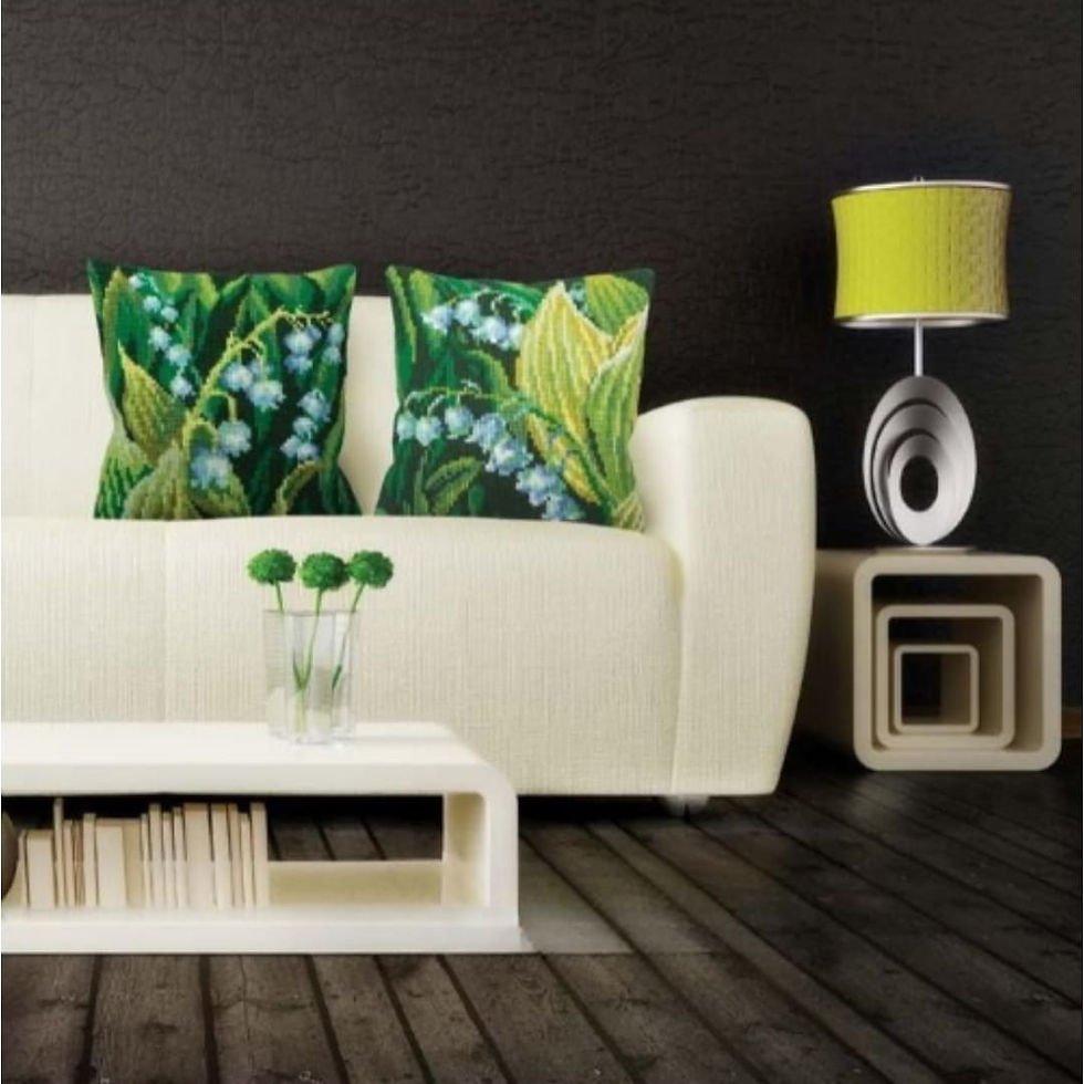 Cushion cross stitch printed kit needlepoint_40x40 cm (16"x16")  May lily 5121