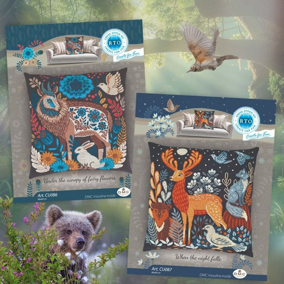 Thumbnail: RTO counted cross stitch kit   Forest animals among fairy flowers CU086
