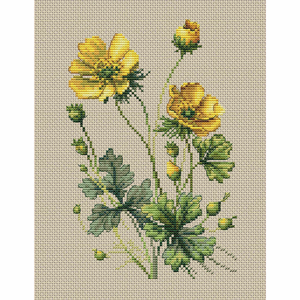 Counted cross stitch kit Buttercups Flowers CdA BC8110