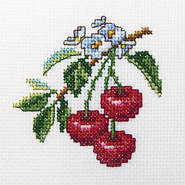 RTO Counted cross stitch kit Cherry H250, DMC, Zweigart