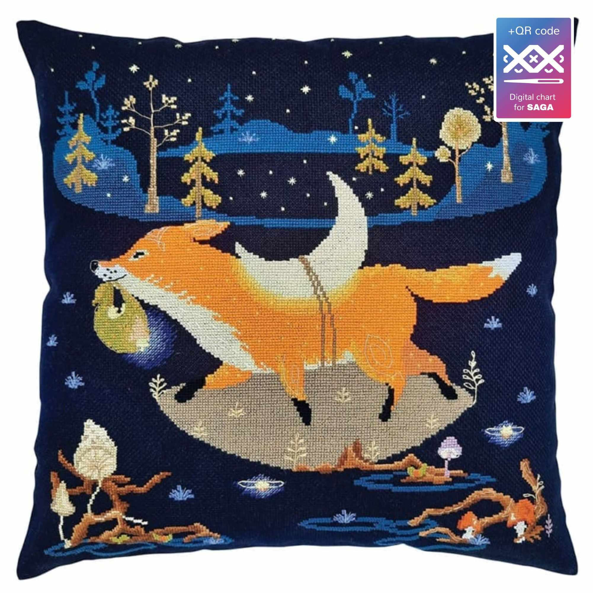 RTO counted cross stitch kit   Moonlight forest fox CU089