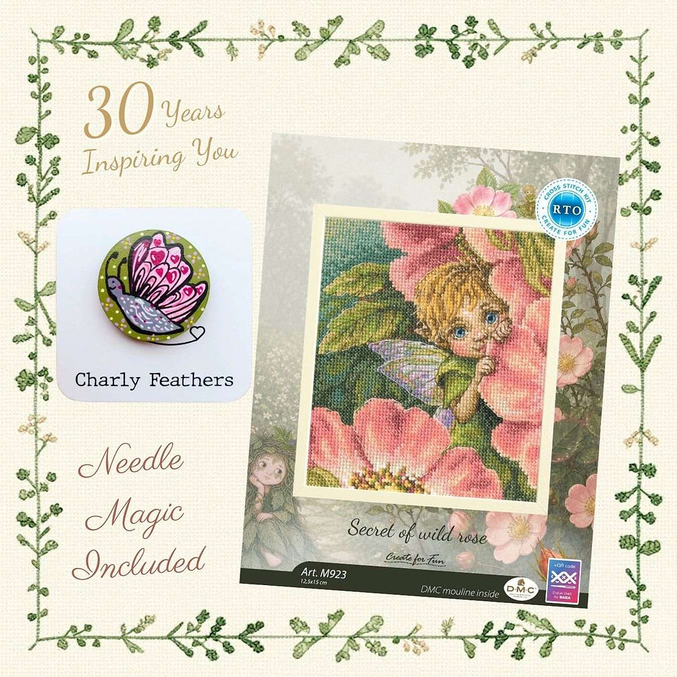 RTO Counted Cross Stitch Kit – Elf and wild rose and needle minder