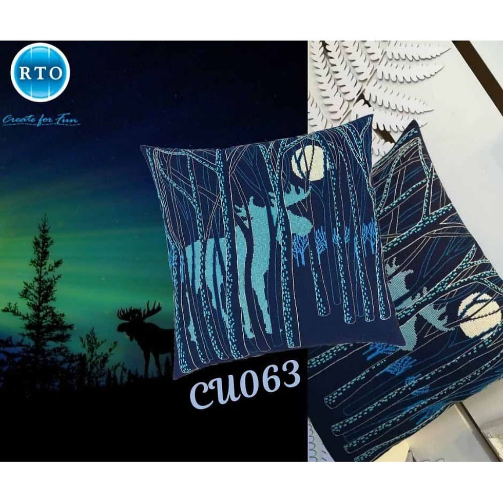 Thumbnail: RTO counted cross stitch kit  Forest elk CU063  Design: 40x40 cm