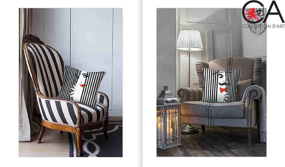 Cushion cross stitch printed kit needlepoint Miss 5358, Collection D'Art