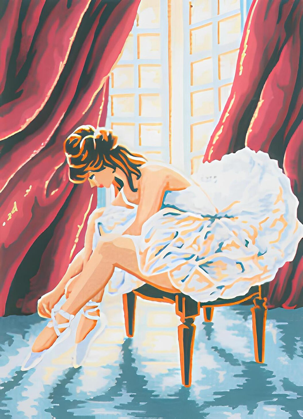 Thumbnail: Tapestry printed kit needlepoint, 30x40 cm (12"x16")  Ballerina 6035K, Collection D'Art