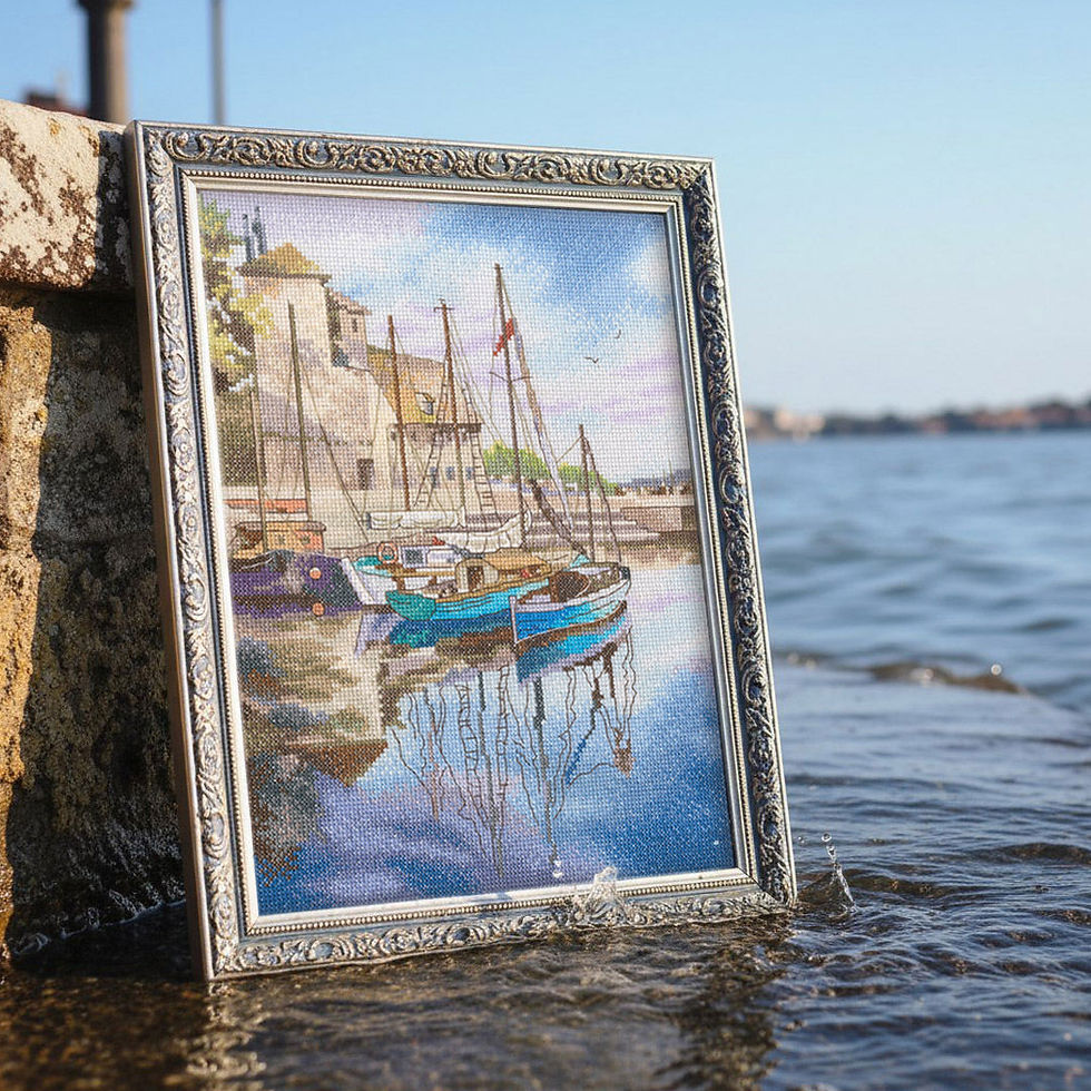 Thumbnail: RTO Counted Cross Stitch Kit Coastal Boats M1083