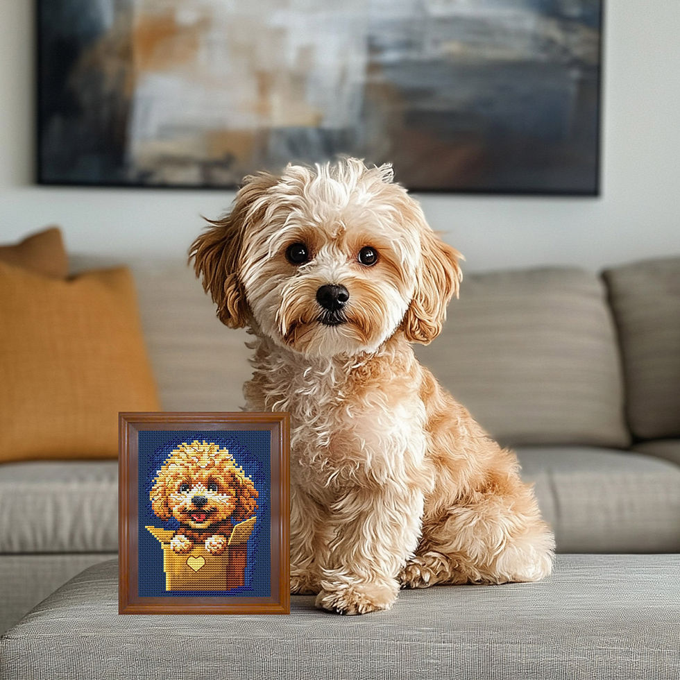 Thumbnail: Collection D’Art counted cross stitch kit Dog in the Box