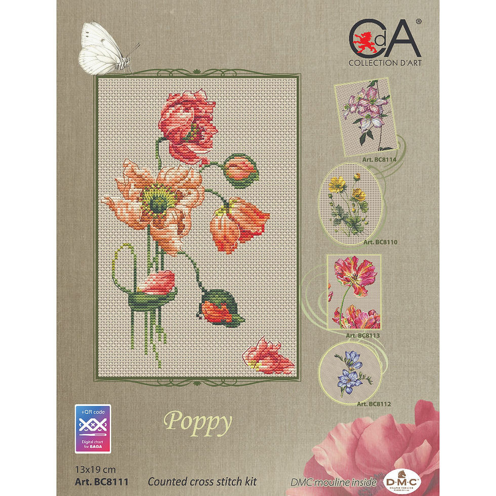 Collection D’Art counted cross stitch kit poppy flowers