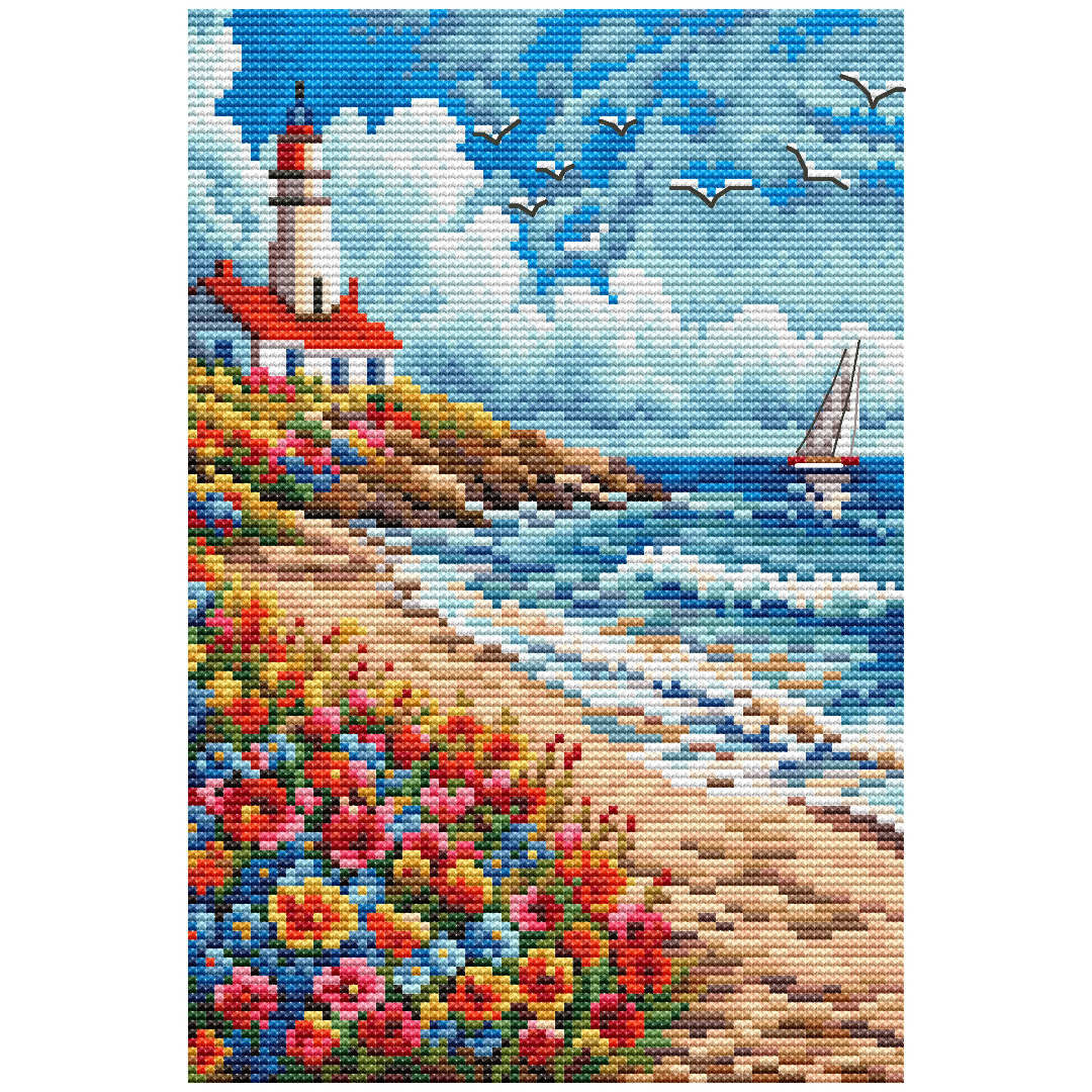 Collection D’Art counted cross stitch kit Blooming Shore