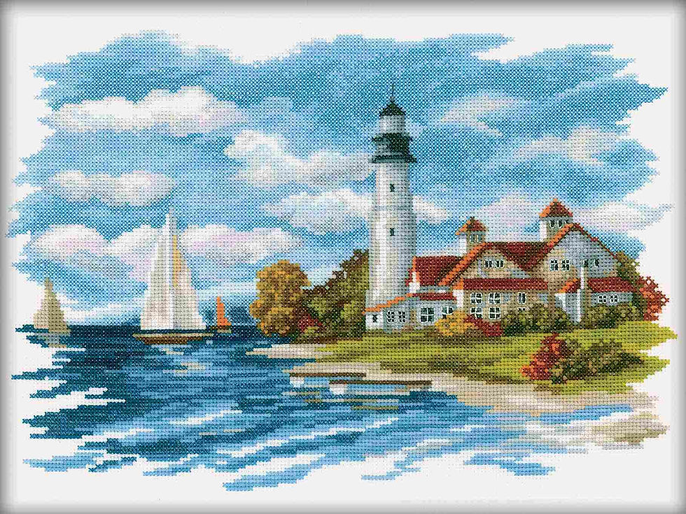 RTO counted cross stitch kit Seabay lighthouse M198, DMC, Zweigart