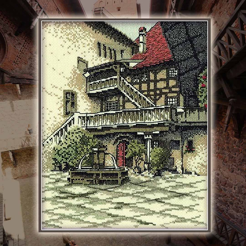 RTO counted cross stitch kit Old city R139, DMC, Zweigart