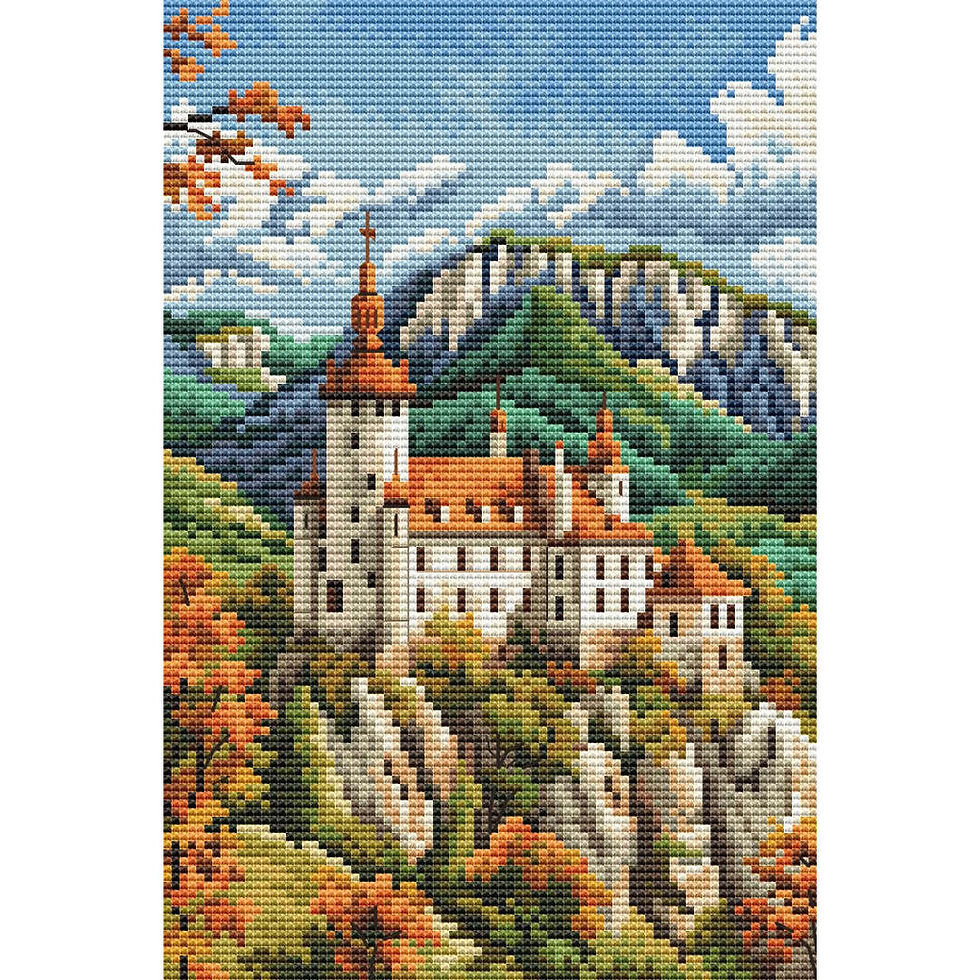 Collection D’Art counted cross stitch kit Castle in the Mountains