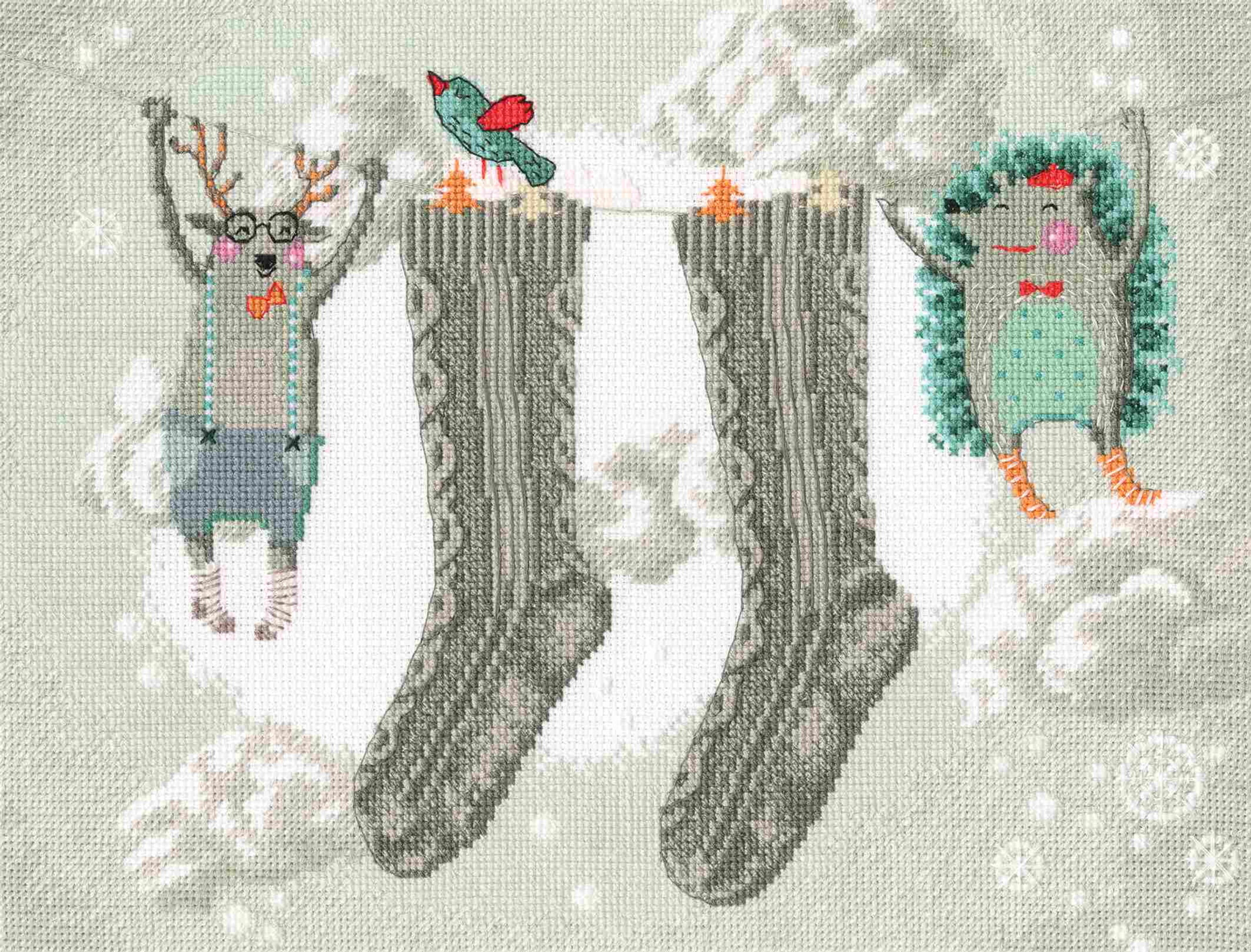 RTO counted cross-stitch kits Christmas laundry M651, DMC, Zweigart