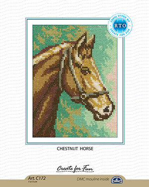 RTO Counted cross stitch kit Horse head C172, DMC, Zweigart