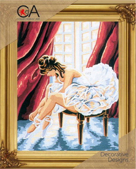 Tapestry printed kit needlepoint, 30x40 cm (12"x16") Ballerina 6035K, Collection D'Art
