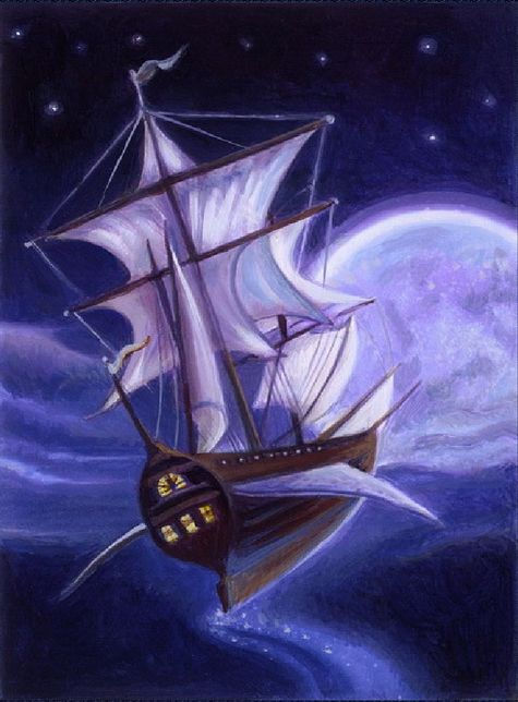 Diamond Embroidery Painting kit full coverage, square sparkles  Mystery boat DE7058