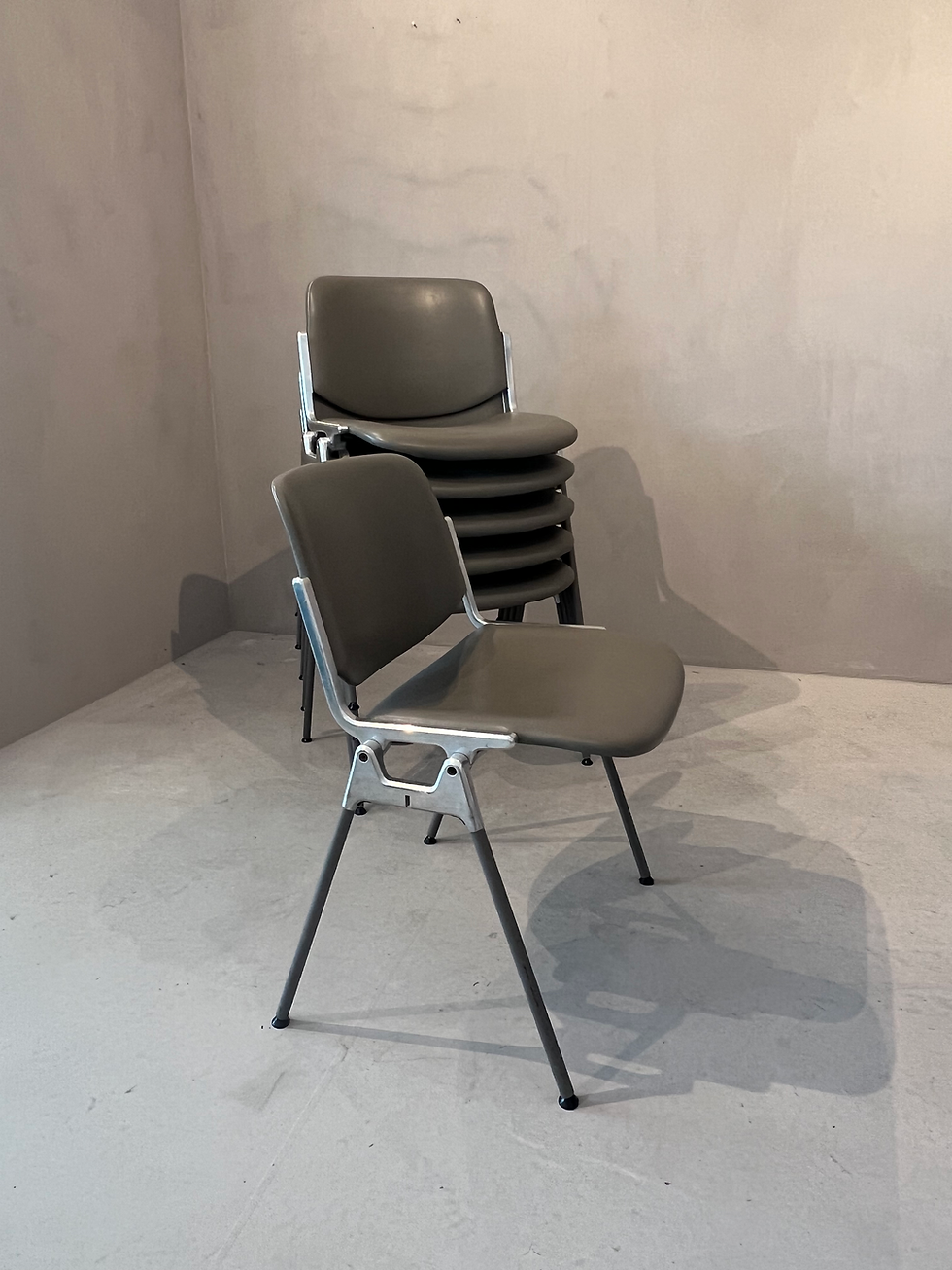 Thumbnail: Grey leather Castelli chairs