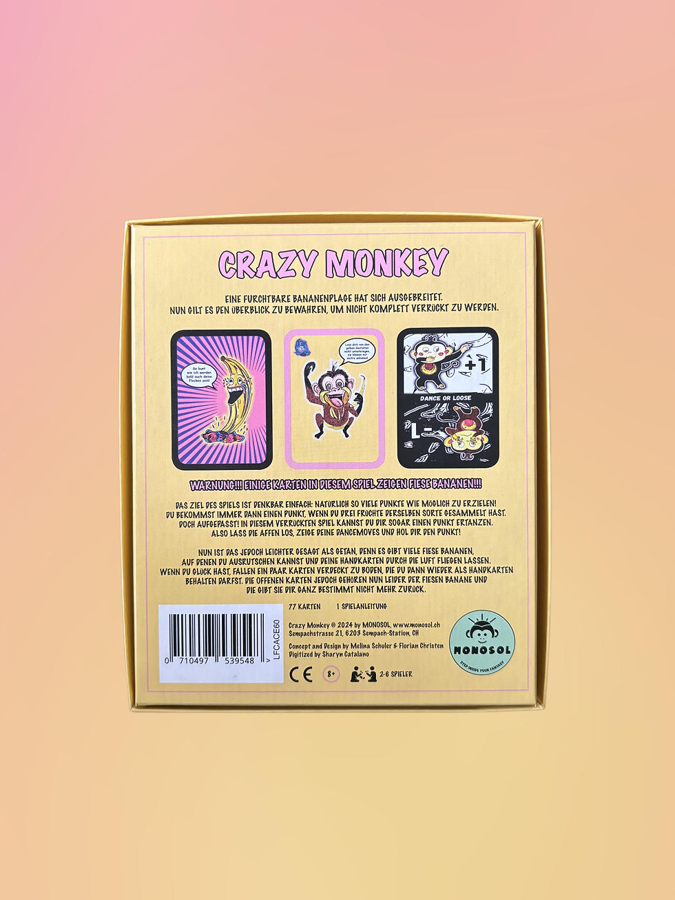 Miniaturbild: 6 Stück Kartenspiel Crazy Monkey