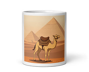 Camel In Front Of The Great Pyramids Design On a 20oz Mug