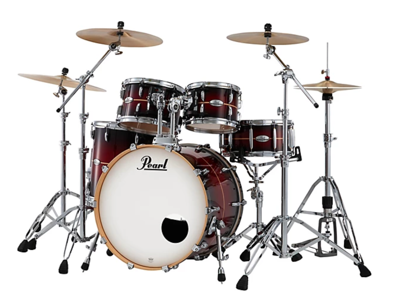 Pearl Professional Maple 4-Piece Shell Pack With 22" Bass Drum Redburst Stripe